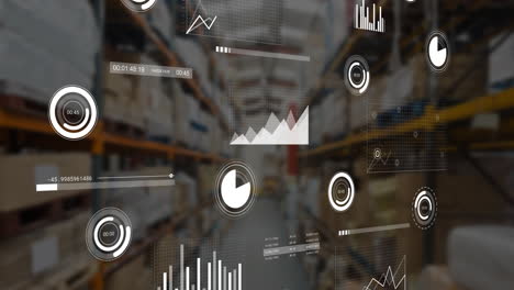 animation of data processing over warehouse