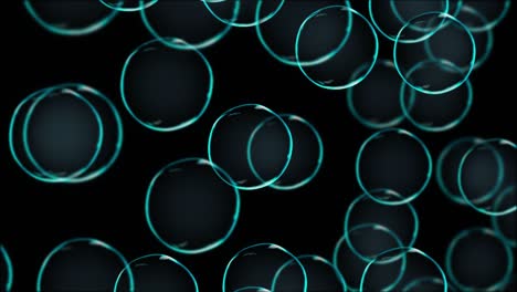 abstract blue bubbles on back motion background loop 3d rendering