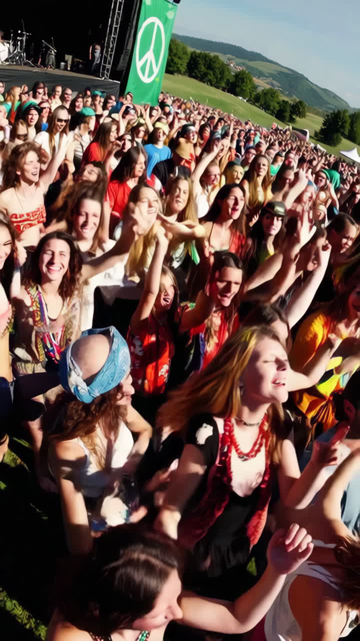 Excited Crowd at a Music Festival