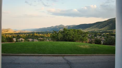 push through mansion pillars to overlook littleton, colorado