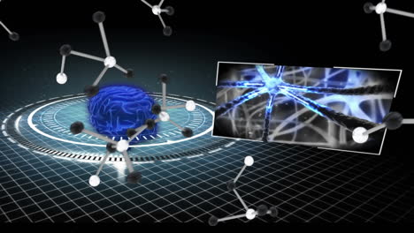 cerebro digital brillante y datos