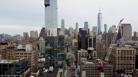 new york city downtown: aerial pano