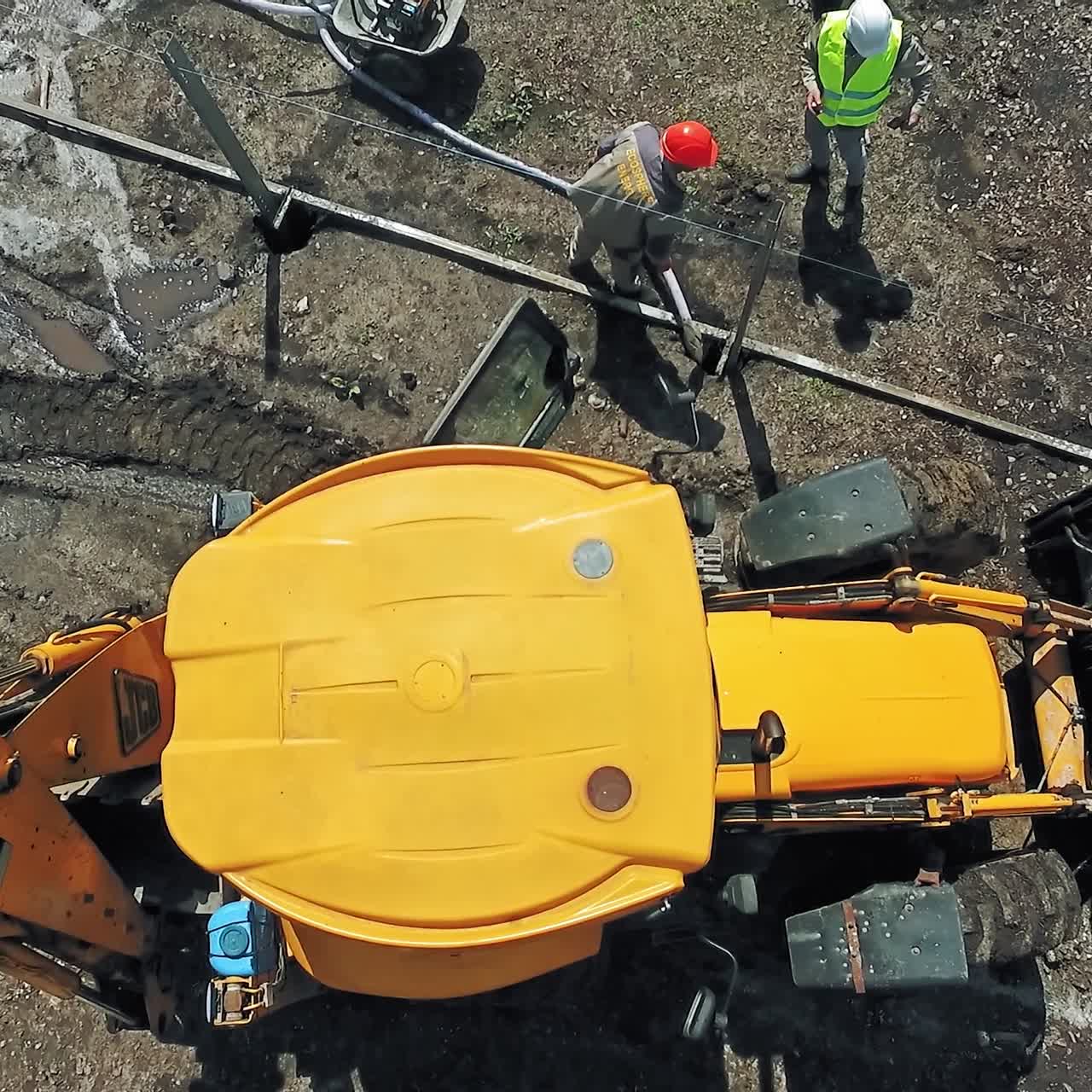 Top view of construction site