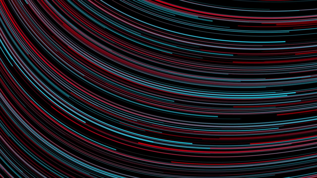 Sfondo astratto in movimento con scie luminose curve rosse e blu