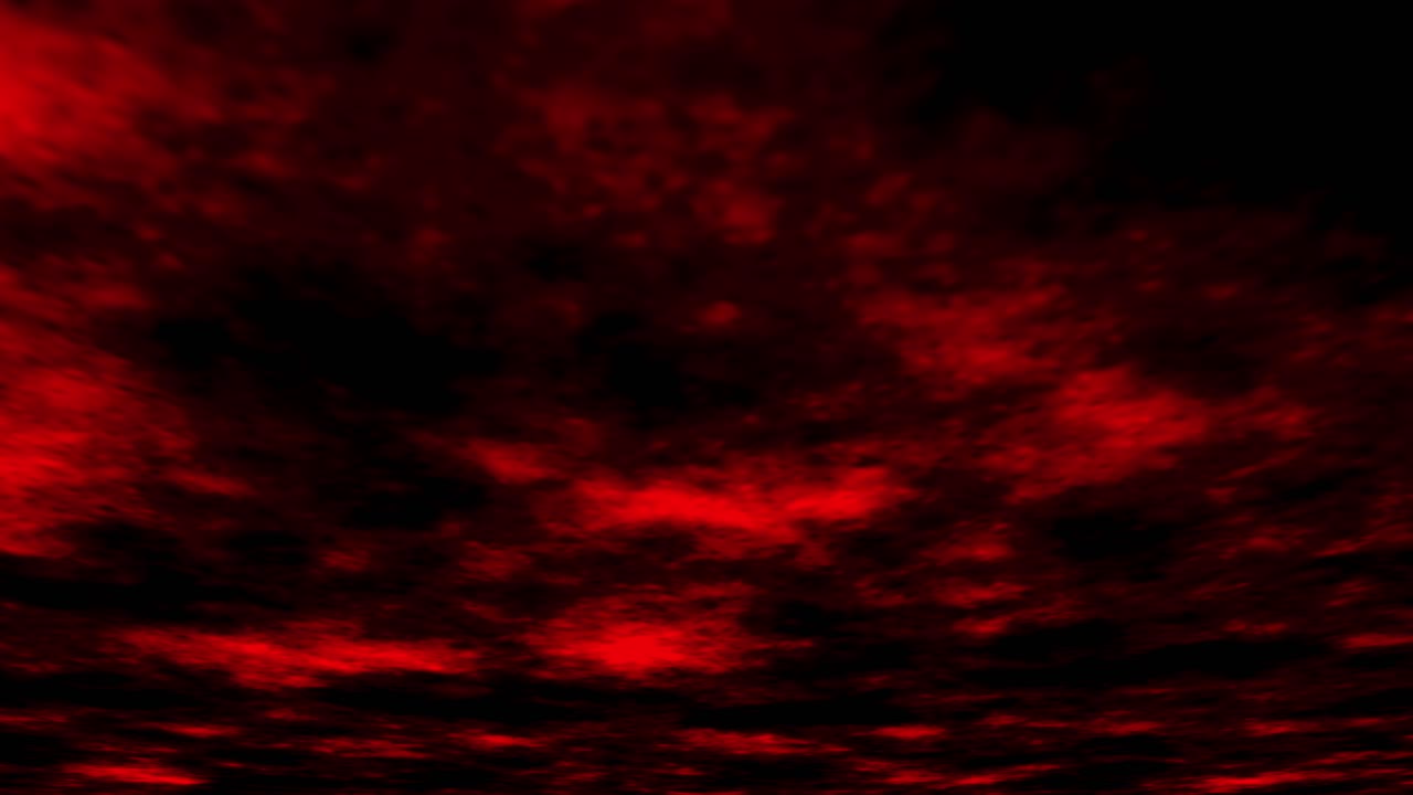 Animation of red fiery rolling clouds moving seen from low angle perspective