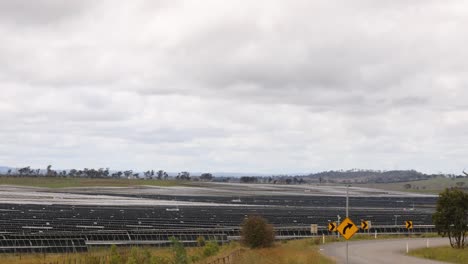 cloudy sky over solar panels in natural setting