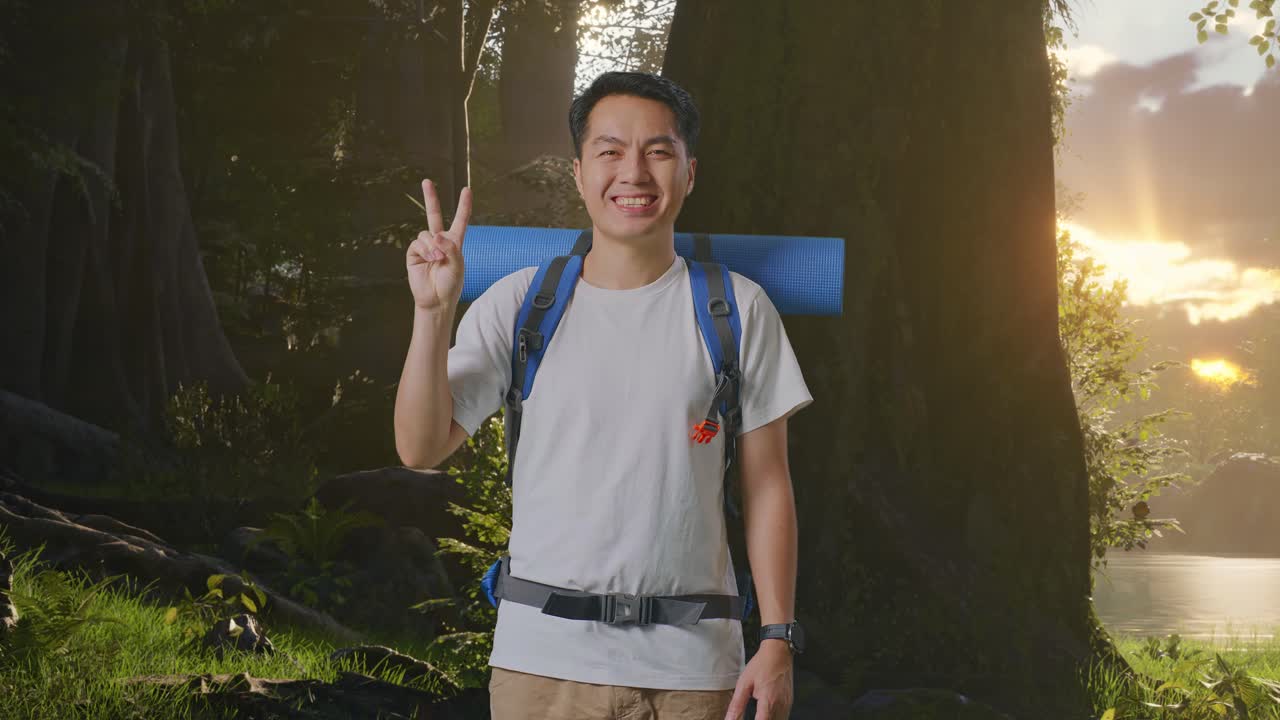 숲 속 의 행복 한 산책자