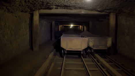 mining tunnel with carts