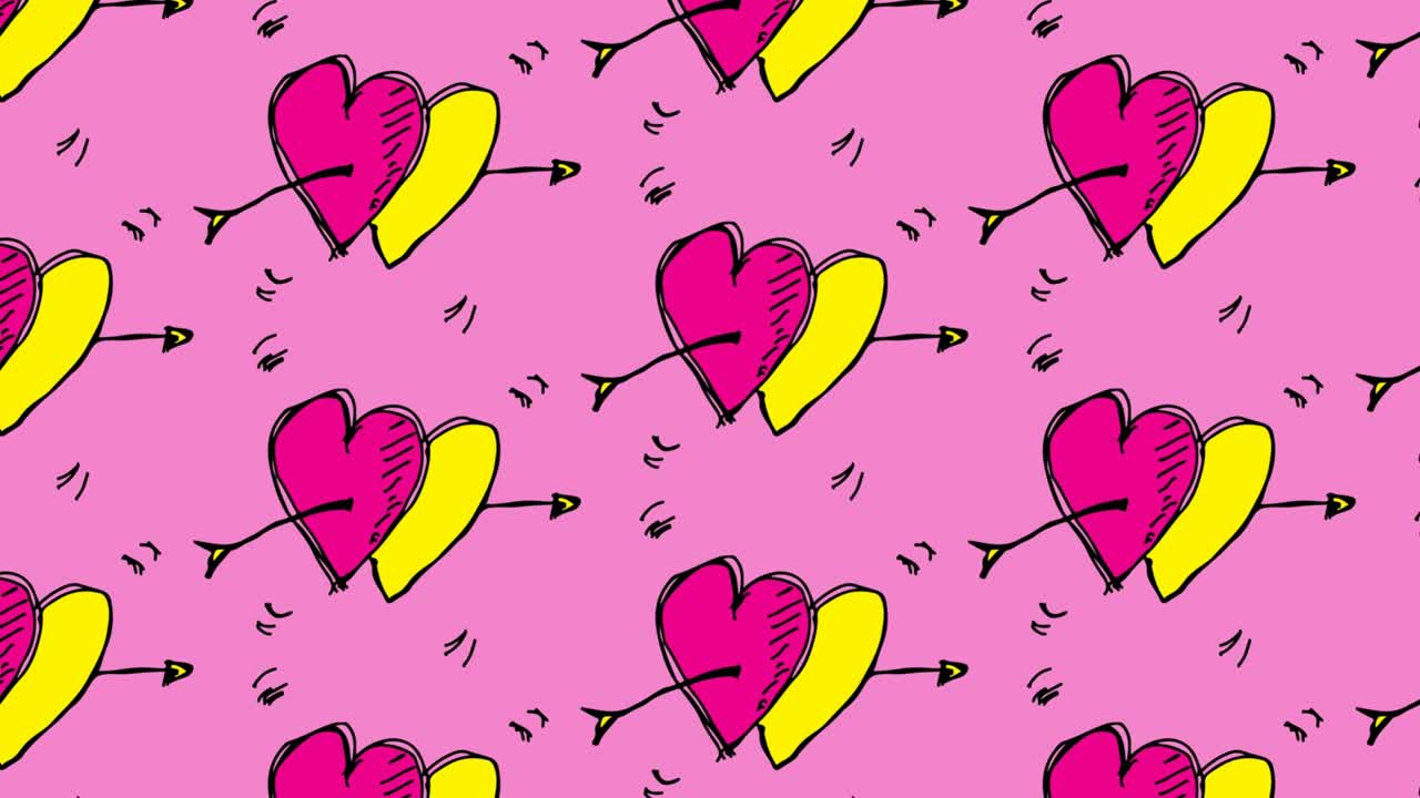 kids drawing pop art seamless background with theme of love