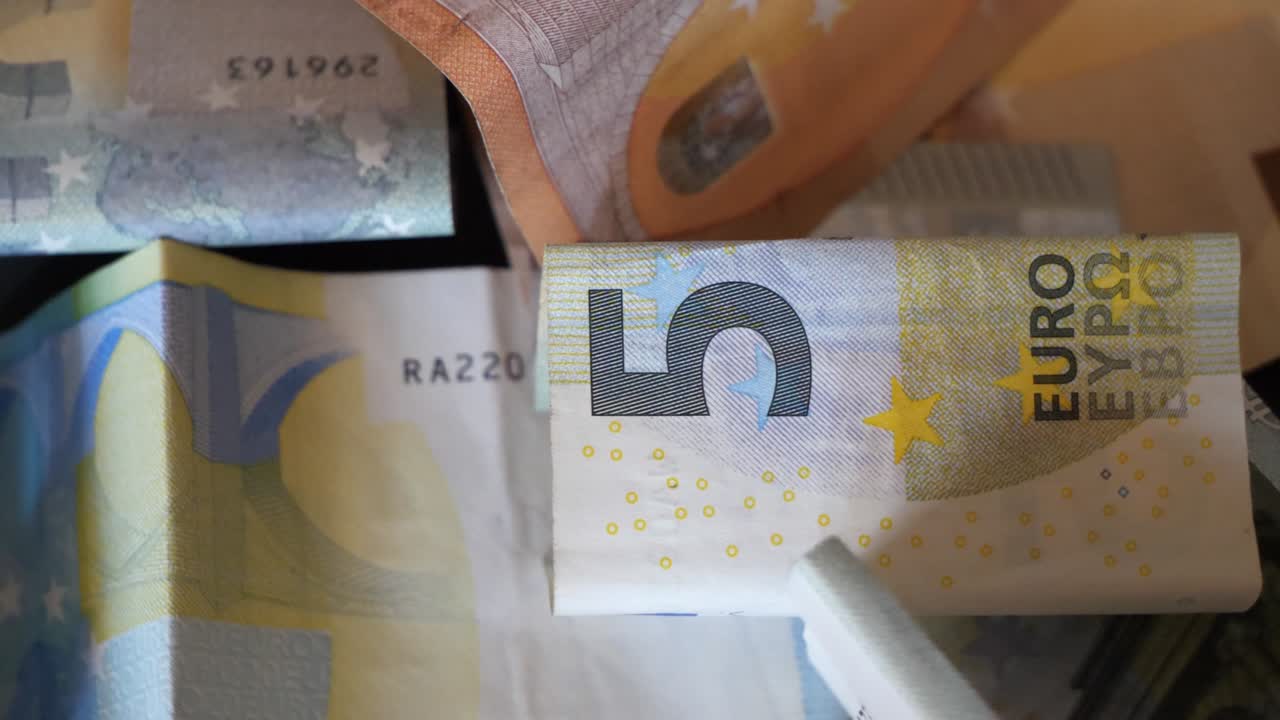 유로 지폐, 극심한 클로즈업, 현금, 종이 돈