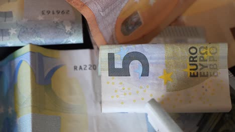 euro banknotes, extreme close-up. cash paper money.