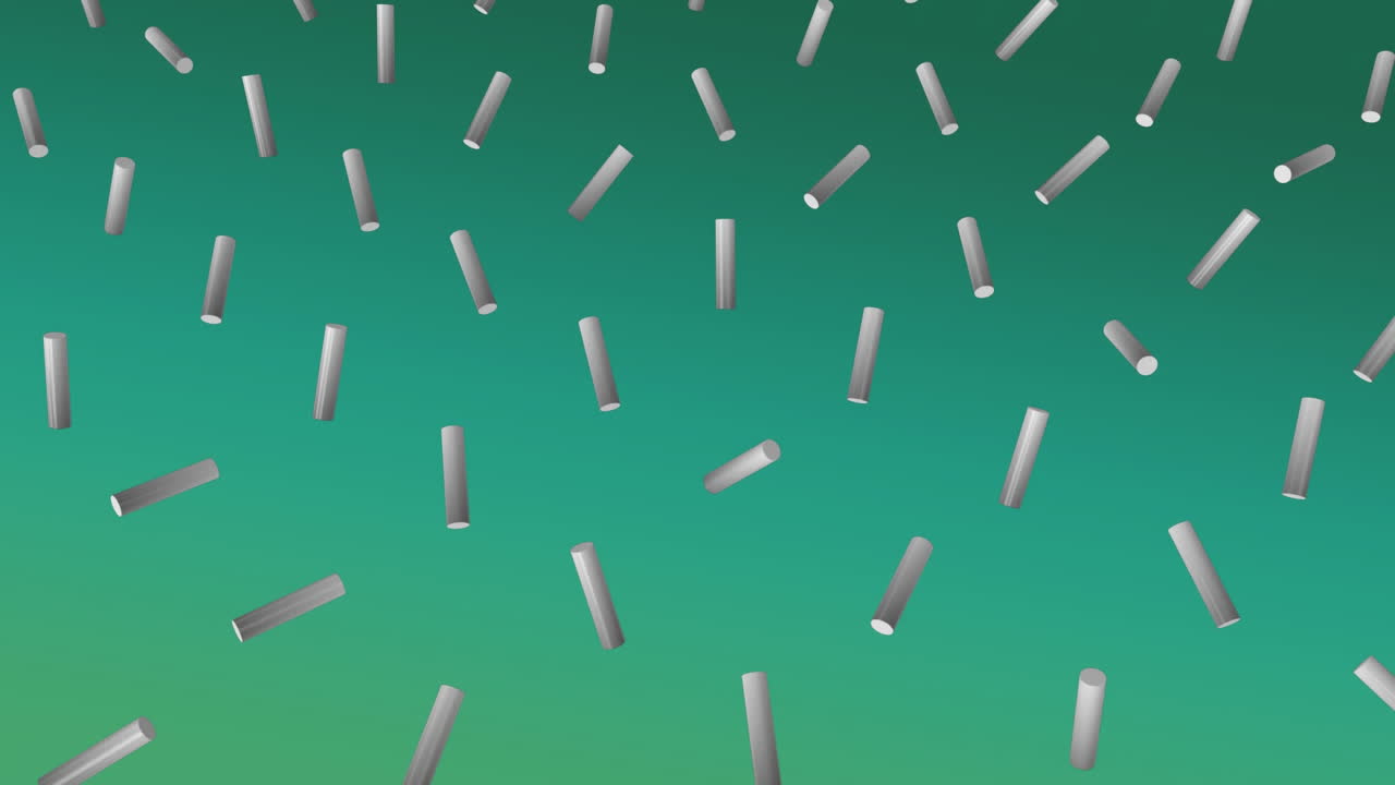 초록색 바탕에 3d 회색 실린더