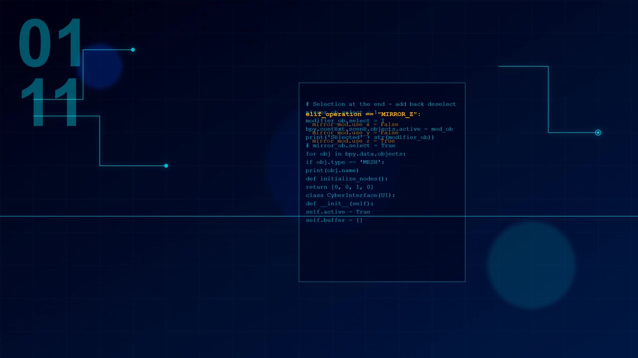 Programming Code Displaying on Digital Interface