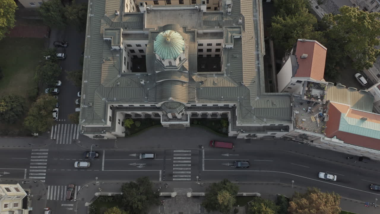 Aerial View of a Church and Cityscape in Belgrade, Serbia