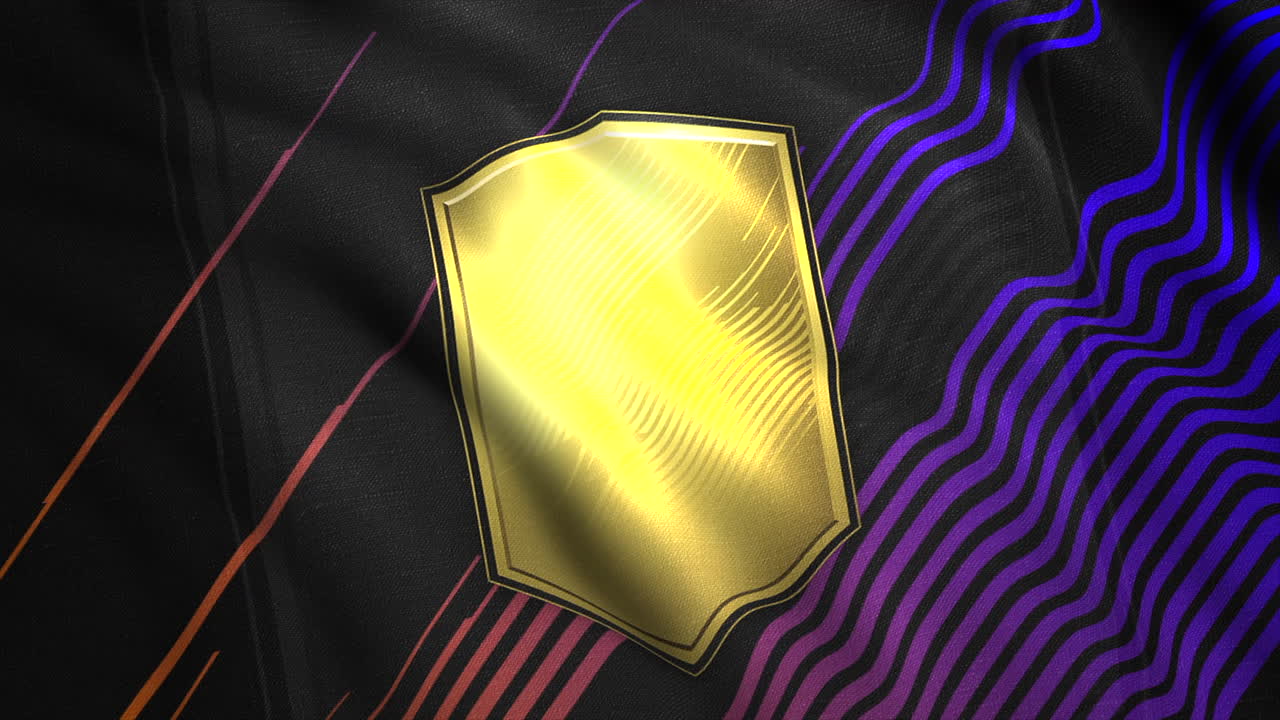 금색 방패와 함께 추상적인 스포츠 유니폼 디자인