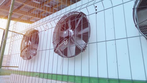 metal industrial air conditioning vent. hvac. commercial cooling hvac air conditioner condenser fan units battery set climate control and refrigeration temperature ac conditioning system