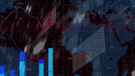 animation of financial data processing over black background