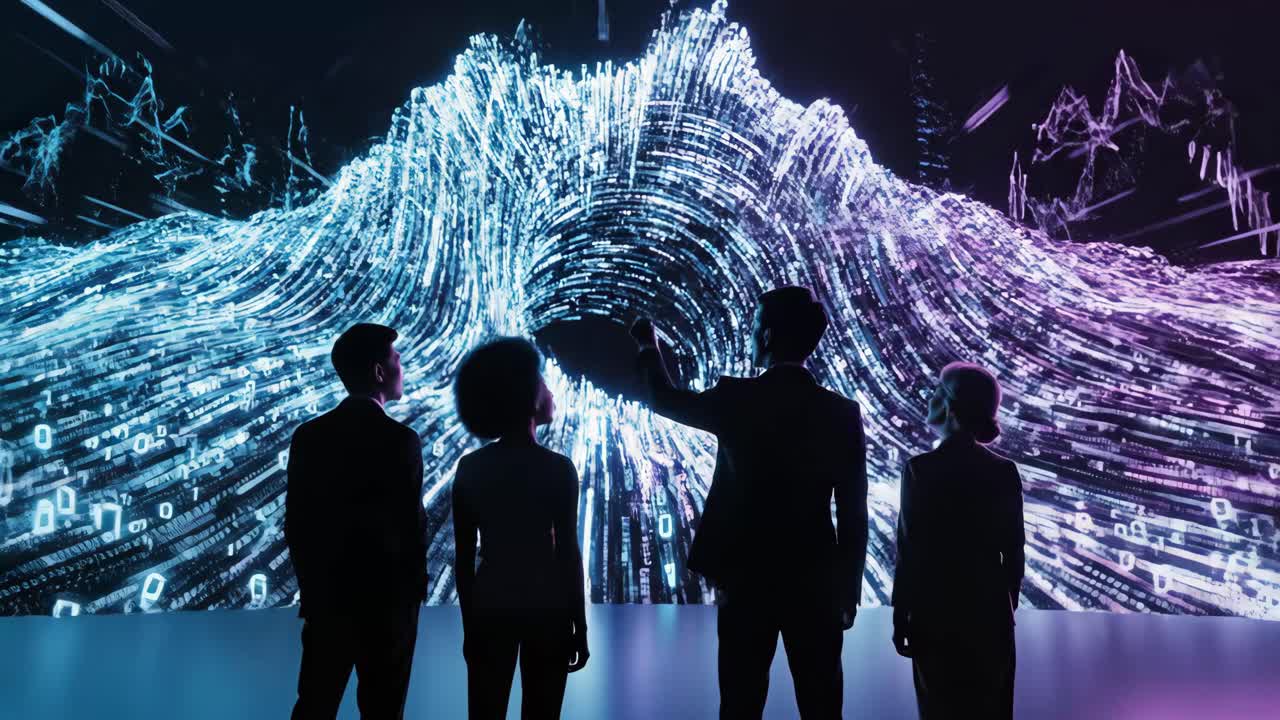 Business team analyzing data and technology of the future