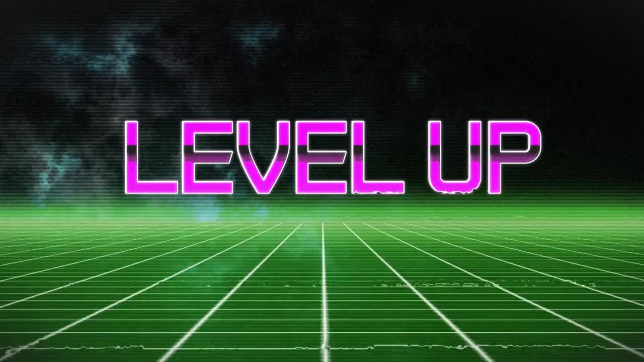 animación de texto de nivel superior sobre líneas blancas sobre fondo negro