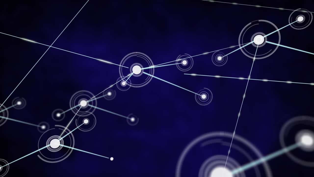 animación de la red de conexiones contra un fondo de textura azul.