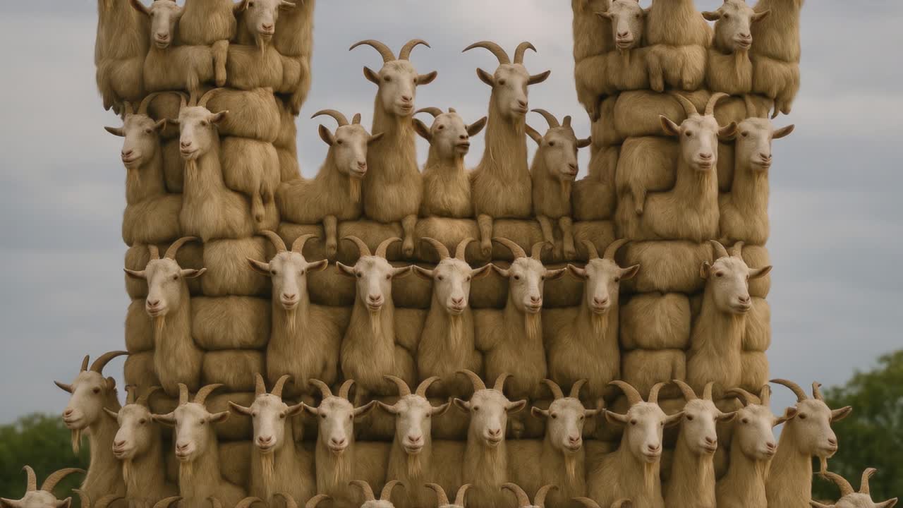 Goats Forming a Castle