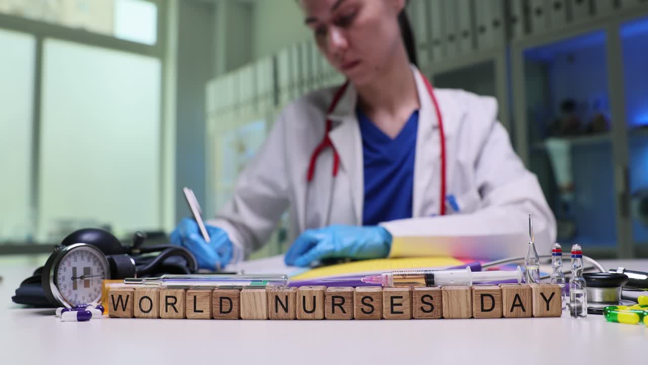 World Nurses Day celebration with a medical professional and supplies
