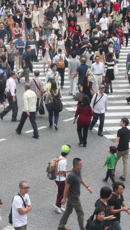 intersection in shibuya, tokyo in vertical