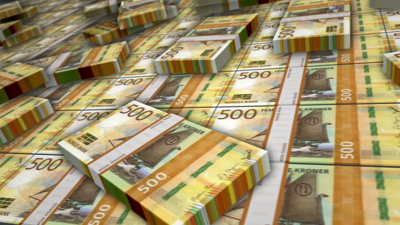 노르웨이 크로네 지폐  루프 애니메이션