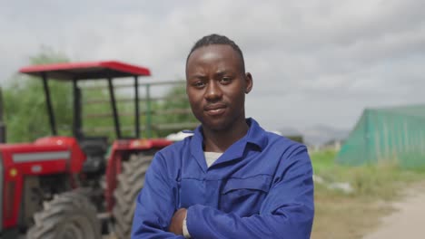 young man working on farm