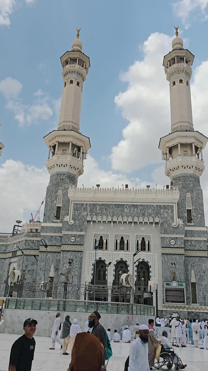 An outside view of the holy mosque, Masjid Al Haram in Makkah, Saudi Arabia.