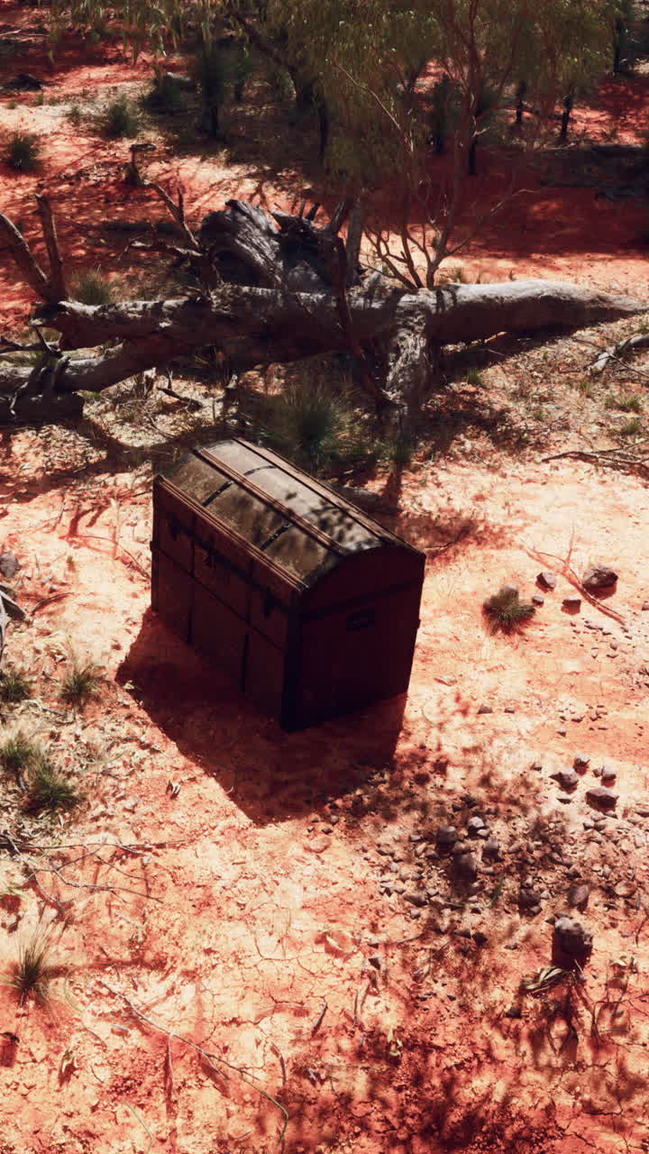 오래된, 은 줄기가 사막 풍경의 은 모래에 앉아 있습니다.