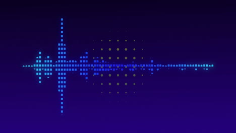 sound wave animation with blue and green dots on dark background