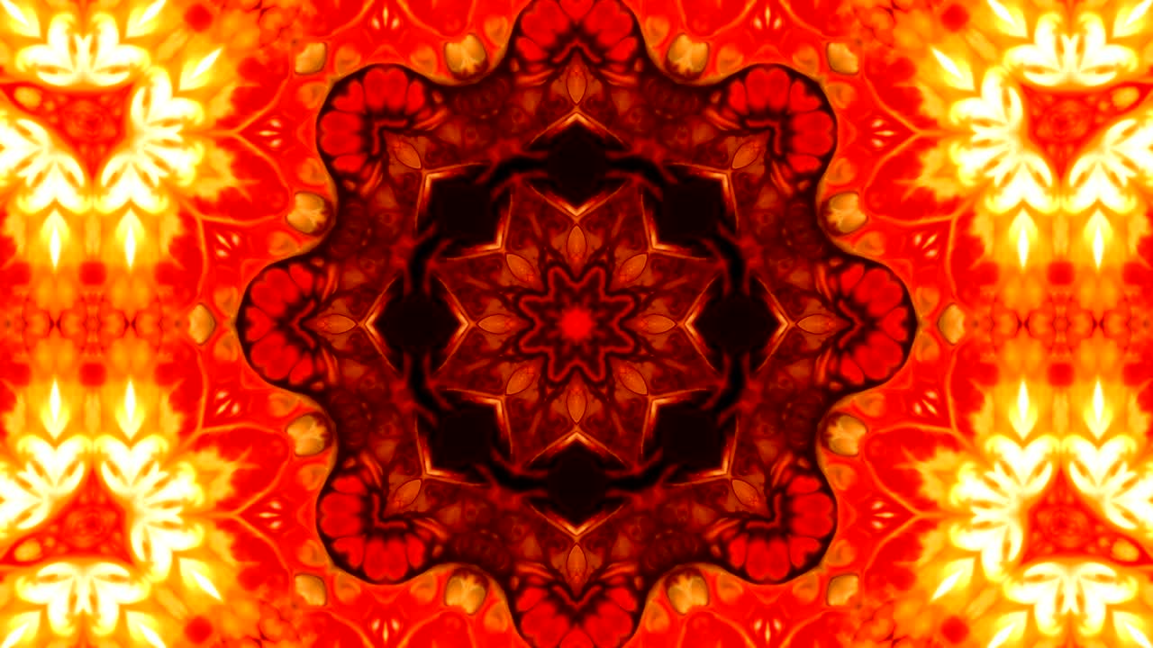 Abstract Kaleidoscope Movement Geometric Circle and Star Shapes