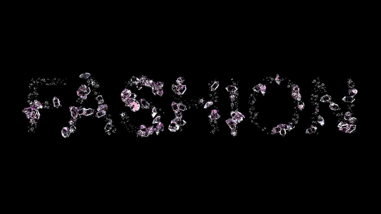 - 빛나는 다이아몬드로 만든 패션 텍스트, 고립 - 루프 비디오