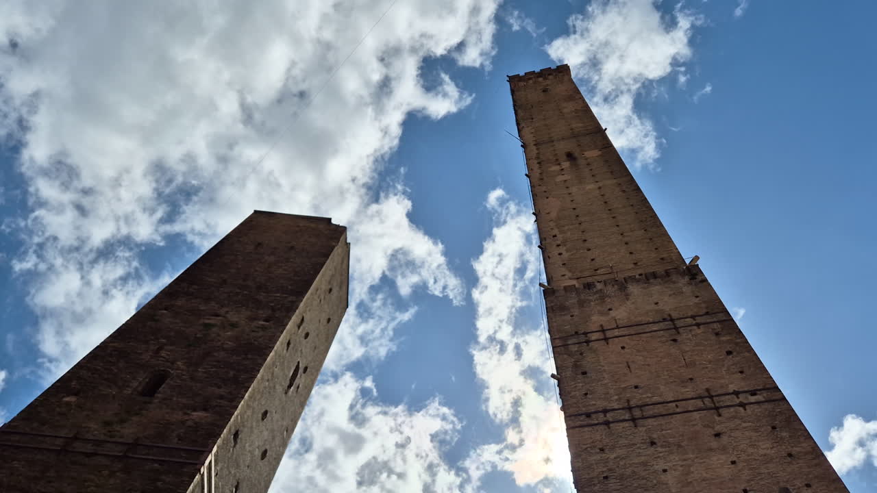 Due Torri, Asinelli and Garisenda, the Two Towers in Bologna, Italy