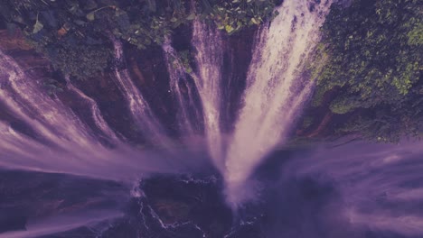 tumpak sewu rainbow waterfalls aerial scenic view, indonesia