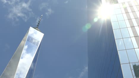 one world trade center and modern skyscraper in new york city