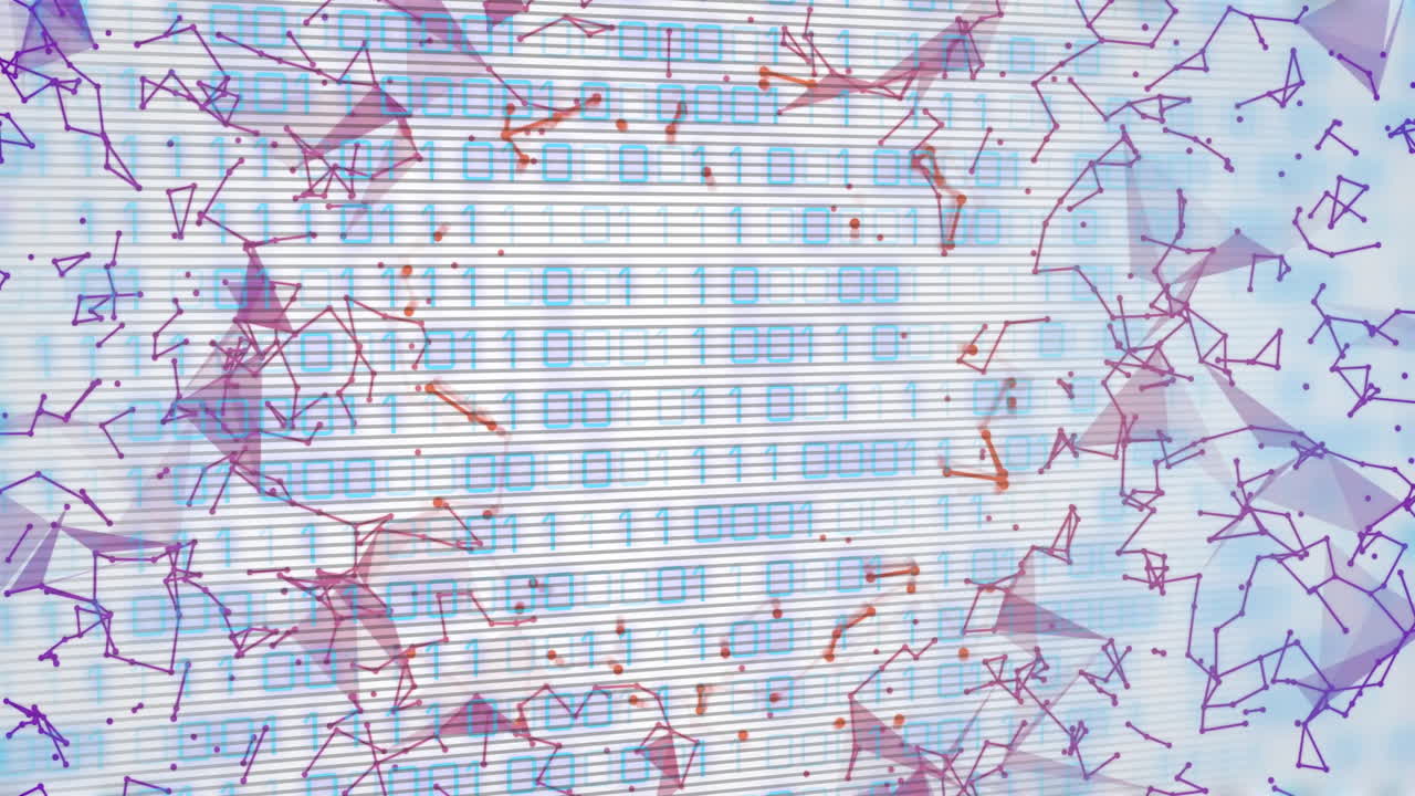 animación de la red de conexiones a través del procesamiento de datos en fondo blanco