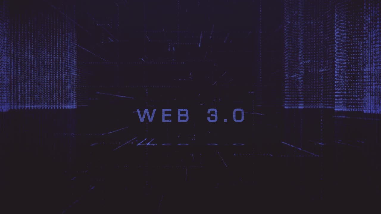 abstracto web digital 3.0 ciber ciudad fondo stock video usa, tecnología, elementos en bucle diseño de la ciudad partícula, abstracto, fondos web 3.0