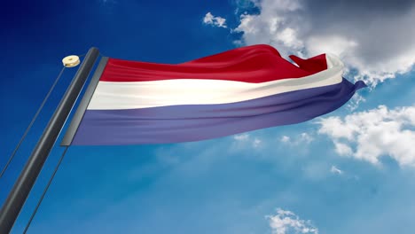 waving flag of netherlands