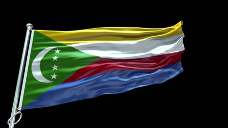 4k highly detailed flag of comoros - comoros flag high detail - national flag comoros wave pattern loopable elements