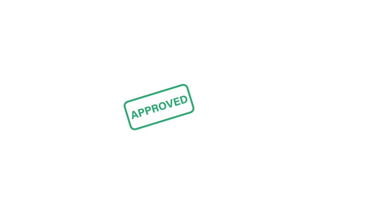 Animated Hand Stamping Approved Text