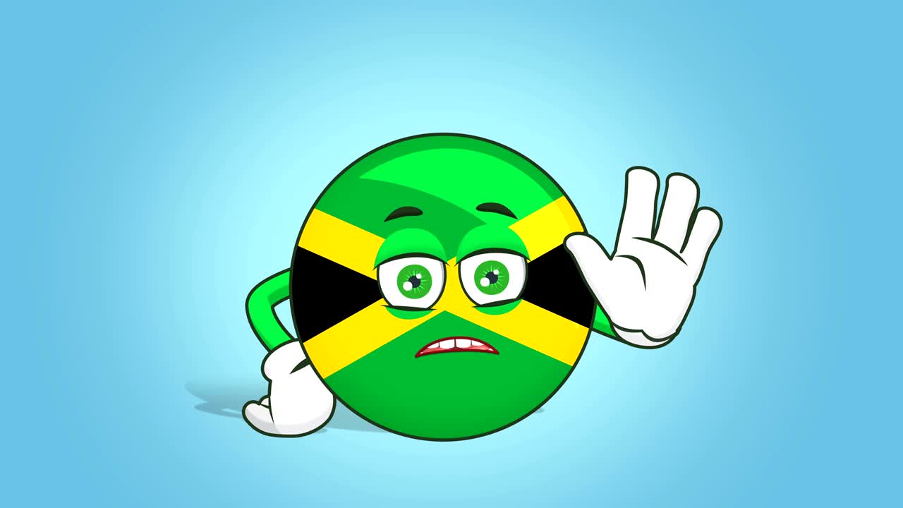 카 아이콘: 자메이카 발 얼굴 애니메이션, 알파 매트와 함께 손 표지