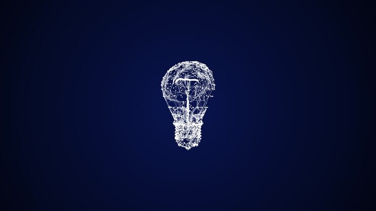 Video 4k di lampadina realistica con luce brillante su sfondo isolato. Concetto di lampadina elettrica.