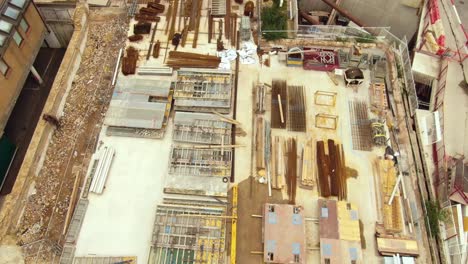 top shot of construction site in london