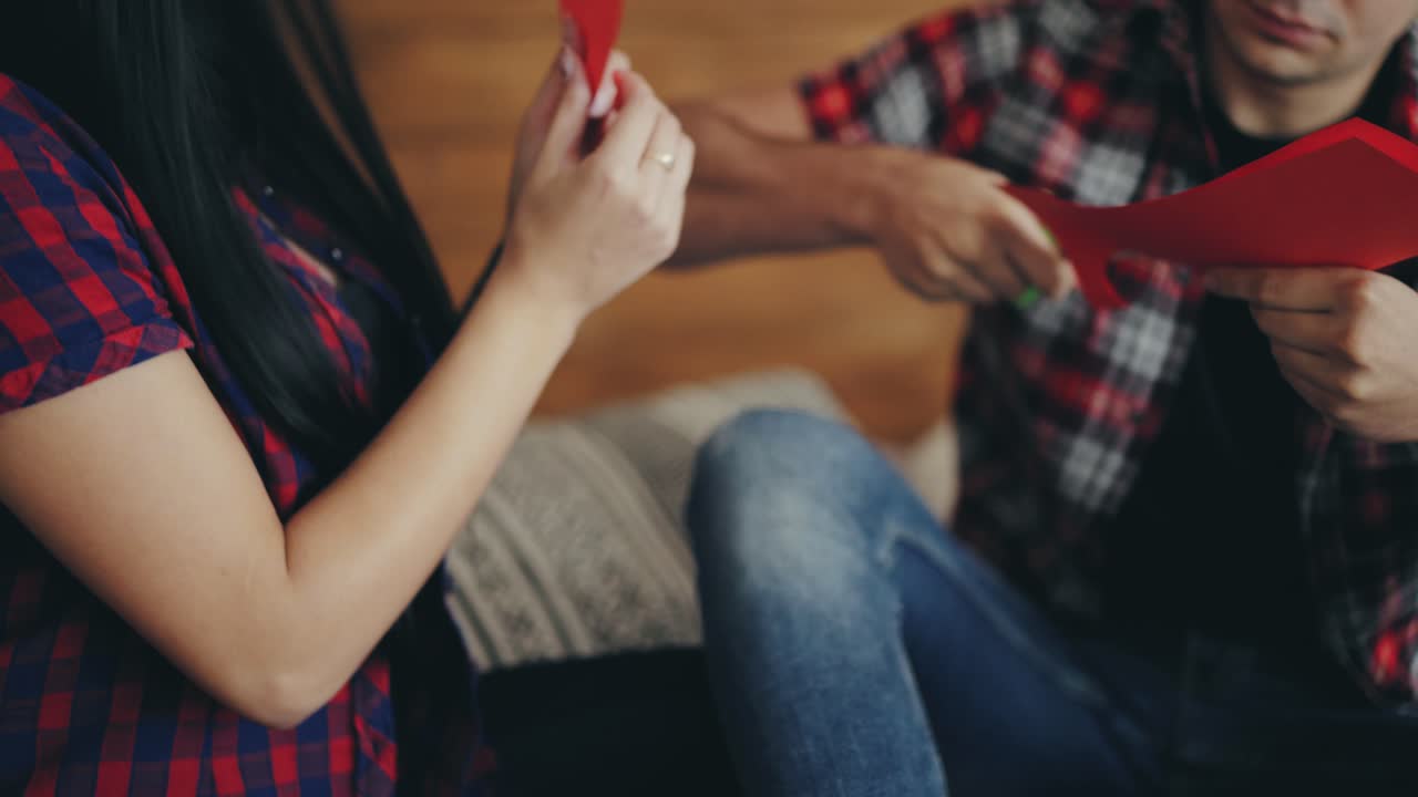 Love story view in atmospheric studio. Fashion studio view of beautiful couple in love