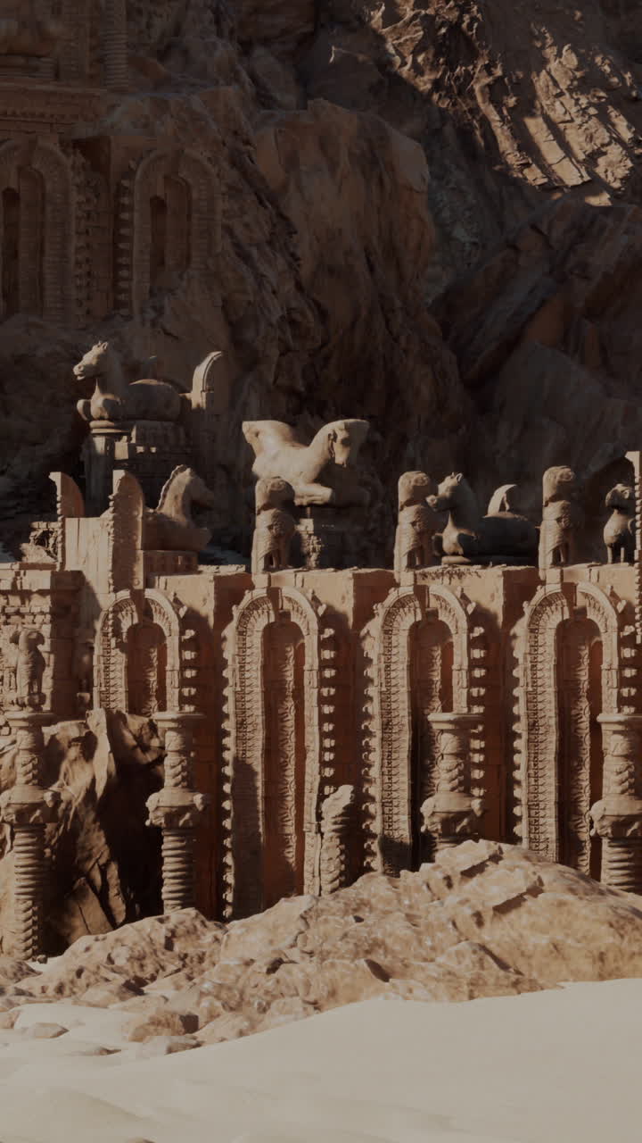 antiguas estructuras de piedra en el desierto