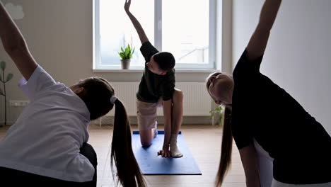 people practising yoga