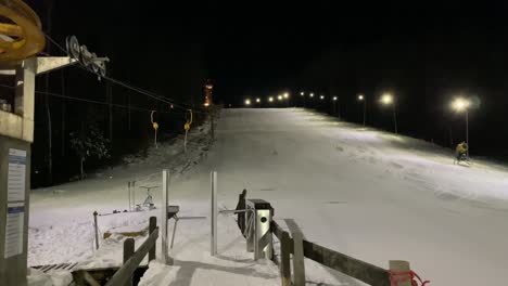 ski lift night no people winter snow sport