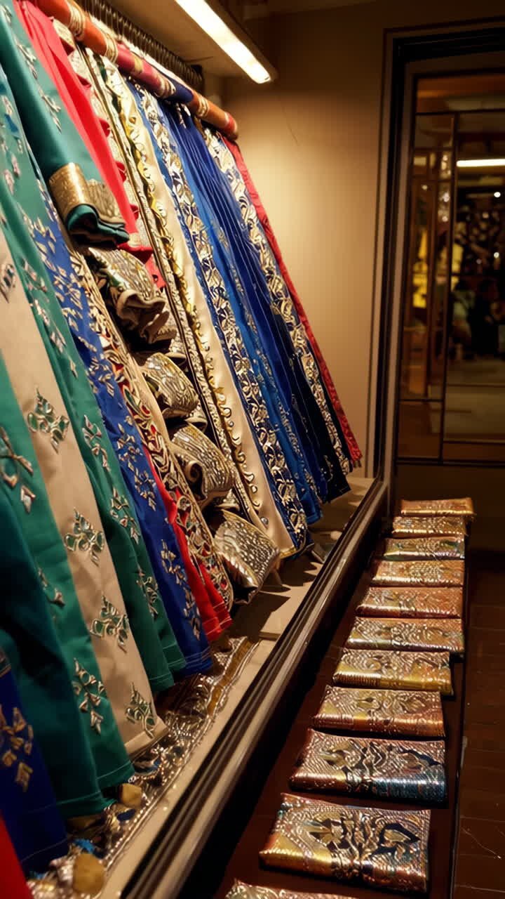 Sari indiani con lavorazione a specchio e ricami